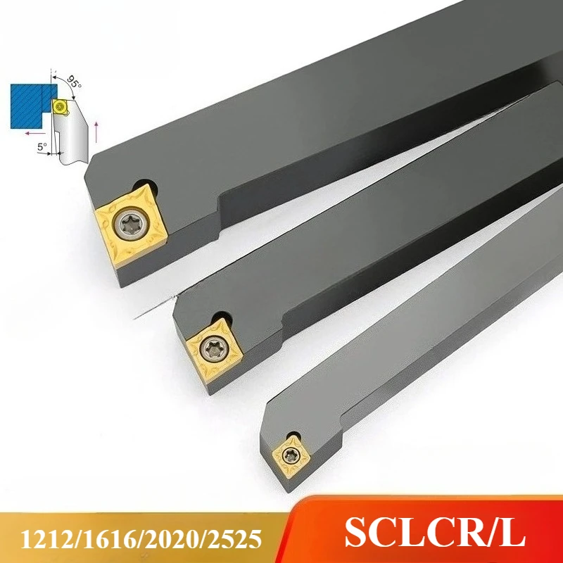 

YS SCLCR1212H09 SCLCR1616H09 SCLCR2020K09 SCLCR2525M09 Cylindrical Turning Tool Holder 10PCS CCMT Carbide Blade Turning Tool Set