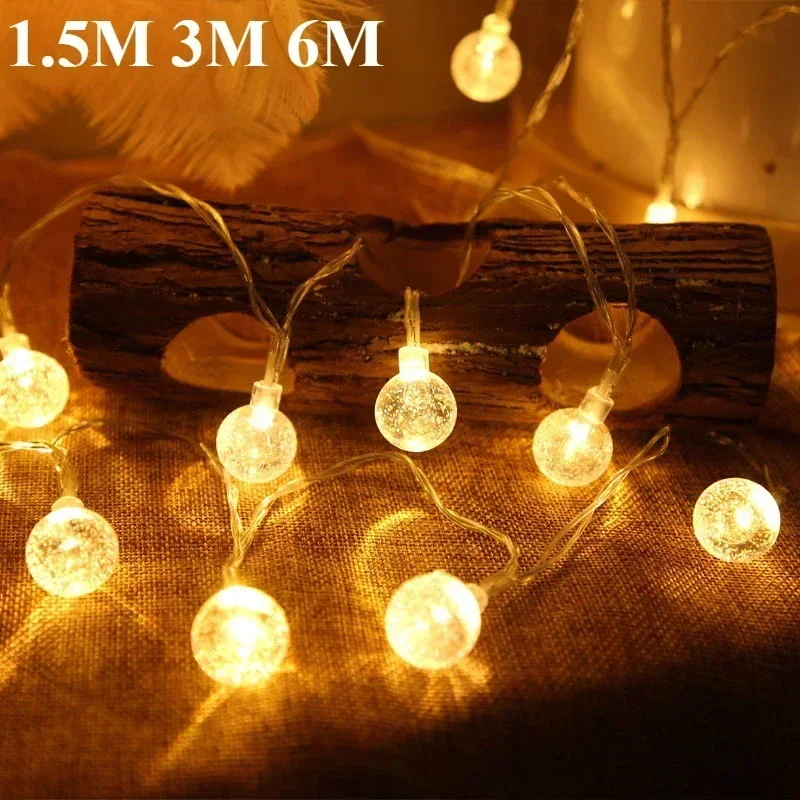 LED كرة فقاعات الجنية أضواء غلوب سلسلة أضواء USB/بطارية تعمل لحديقة عيد الميلاد غرفة نوم الزفاف التخييم خيمة ديكور