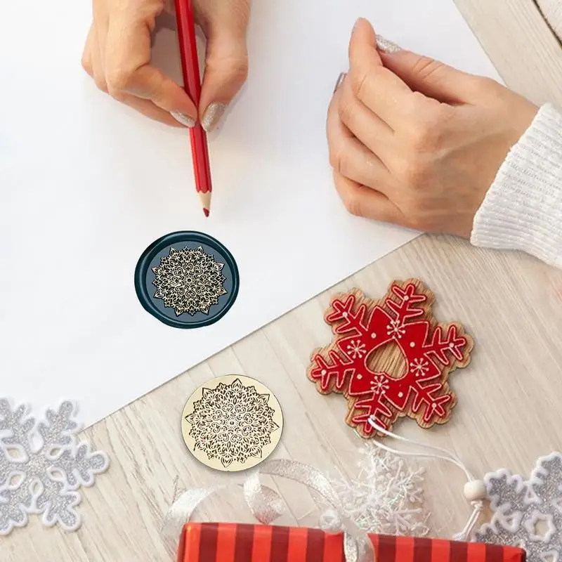 Kit de timbres de sceau d'avertissement de Noël, réutilisable, cuivre, têtes de timbre, carte, mariage, bancs