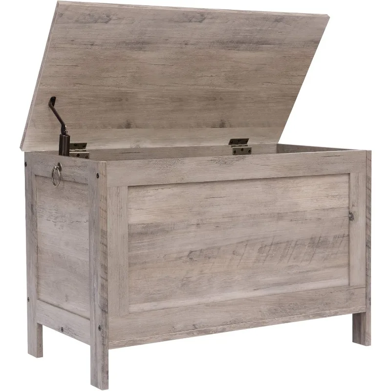 

Toy Box, Retro Wooden Look Storage Chest Entryway Storage Bench Supports 220 lb, 29.9 x 15.7 x 18.9 Inches Toy Chest Organizer