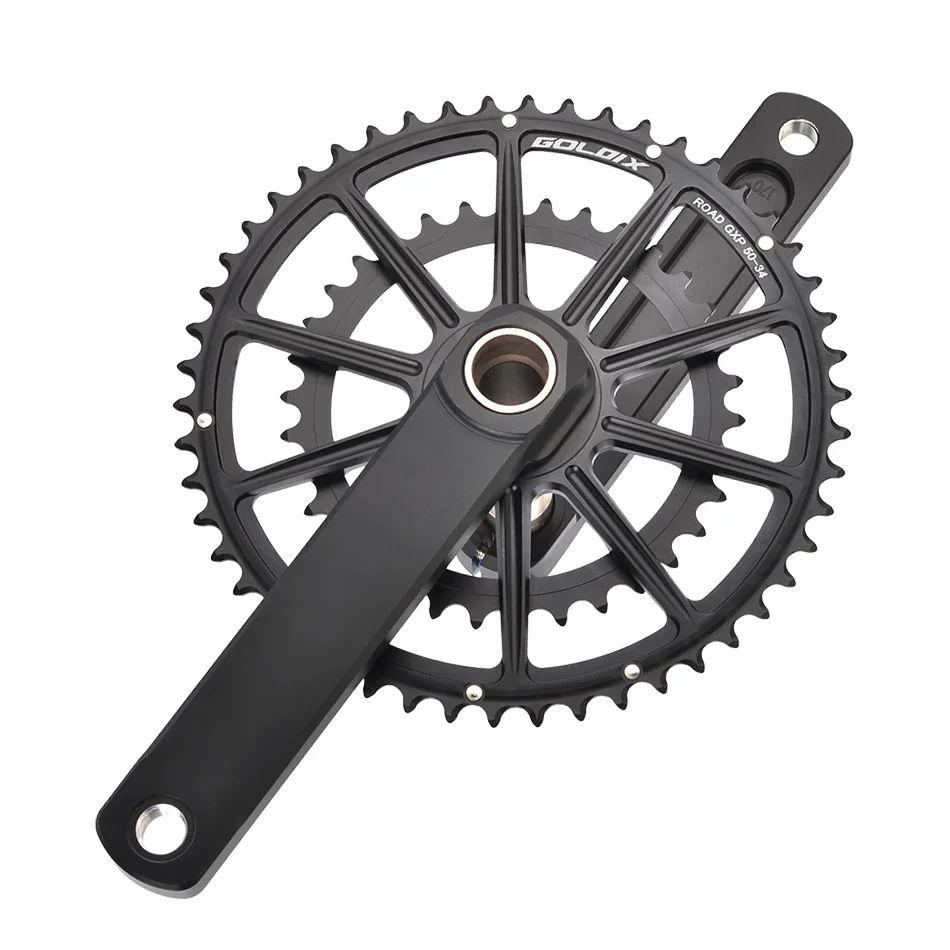 GOLDIX Road Bike Crankset 165/170/172.5/175mm Length Bicycle Crank 3Bolt double Chainring Crown 50-34T/52-42T/53-39T For SHIMANO