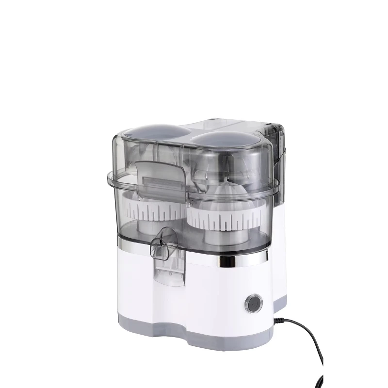 Double cup electric citrus juicer, hands-free operation, high juice yield, suitable for oranges, lemons and grapefruit