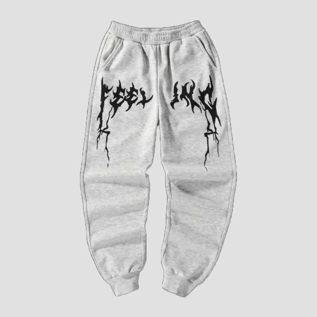 Men's Autumn Winter Casual Sweatpants Stylish Printed Warm Drawstring Trousers Suitable For Daily Fitness And Commute Sports