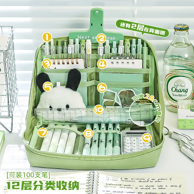 Sanrio kotak pensil Pochacco, wadah pensil Cinnamoroll kapasitas besar Pochacco, tas pena alat tulis Kawaii