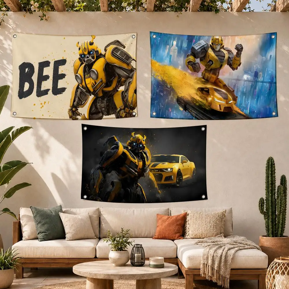 Bumblebee Transformer Robot Mouse Pad Flags Decoration Outdoor Picnic Party Art Hanging Home Camping Party Banner Best Sellers
