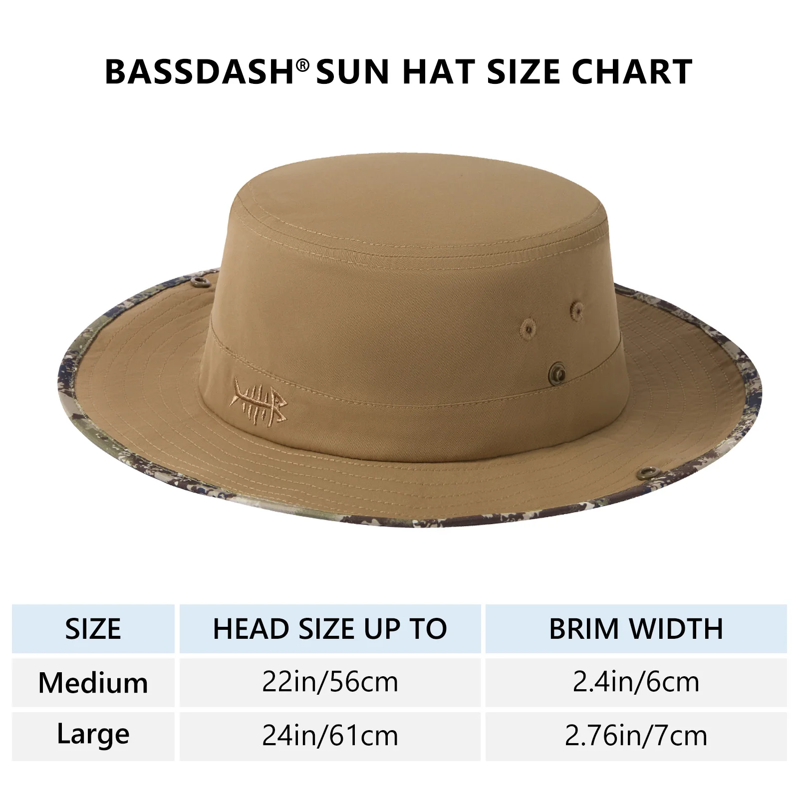 Sombrero Bucket Hat Plegable Bassdash UPF50+ para pesca y safari - imagen 2