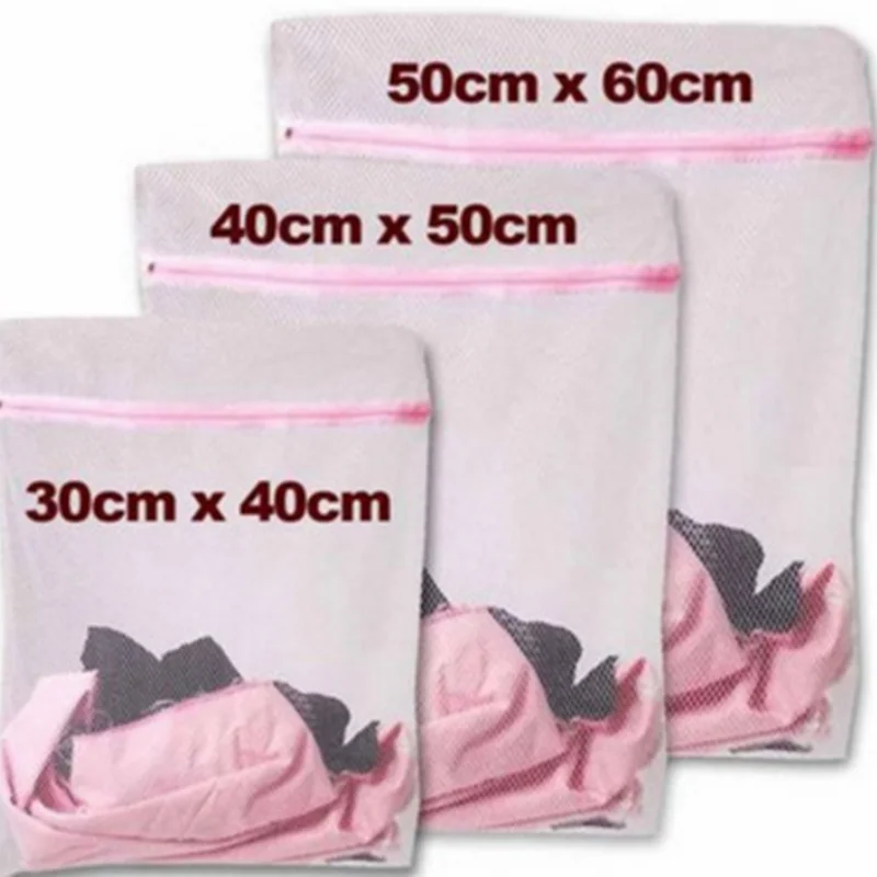 New 3 Size Zippered Mesh Laundry Wash Bags Foldable  Lingerie Bra Socks Underwear Washing Machine Clothes Protection Net