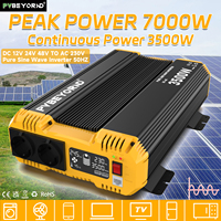 PVBEYORND Pure Sine Wave Inverter Power Inverter 7000W DC 12V 24V 48V To AC 230V 50HZ Continuous Power 3500W Suitable Home or RV