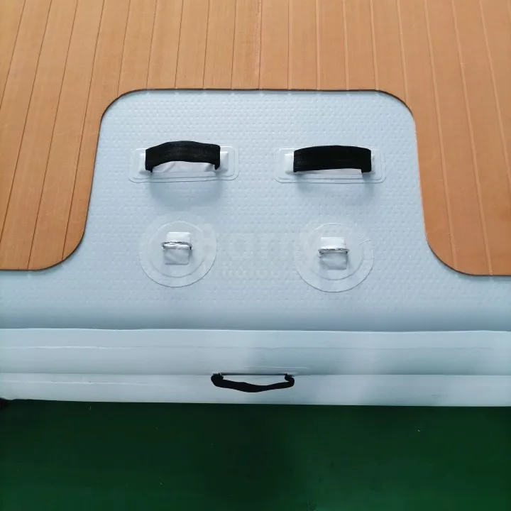 قطرة غرزة 20 سنتيمتر سميكة خشب الساج اللون نفخ المياه العائمة يطفو منصة حوض مع نمط خشبي إيفا الوسادة #2