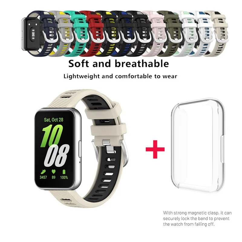 Sport Run Silicone Strap Band / Transparent Case for Samsung Galaxy Fit 3 Replacement Strap