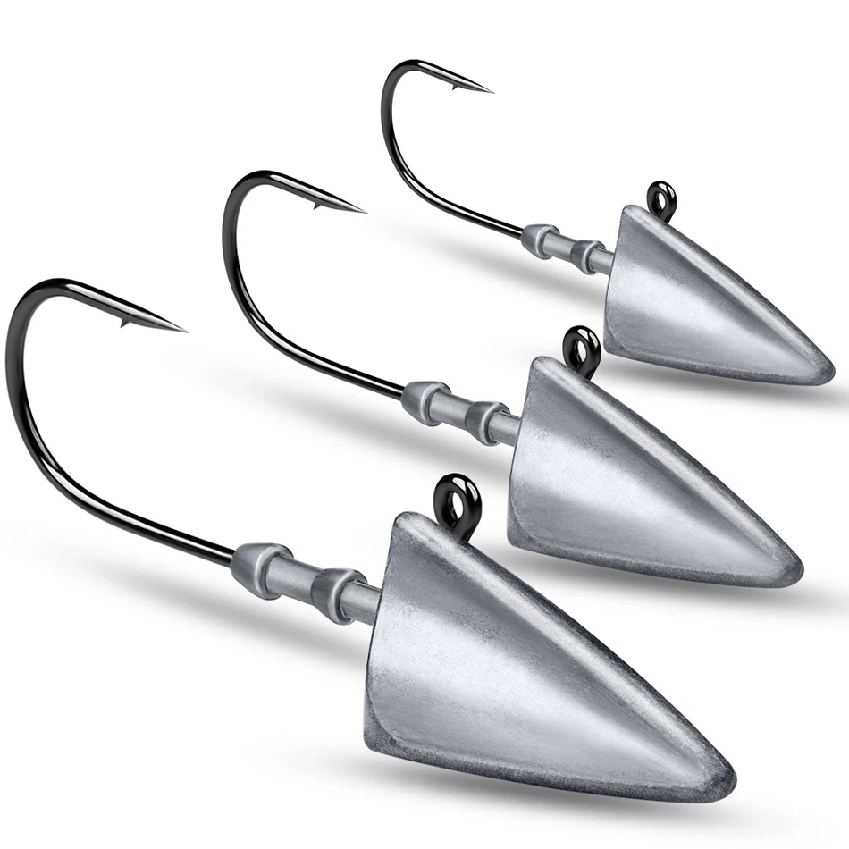 Triangle Head Hooks 7g 10g 15g 21g 28g 35g Ship type fishing hook soft worm jig Lure Hook Jig Head Fishing Tackle Hooks
