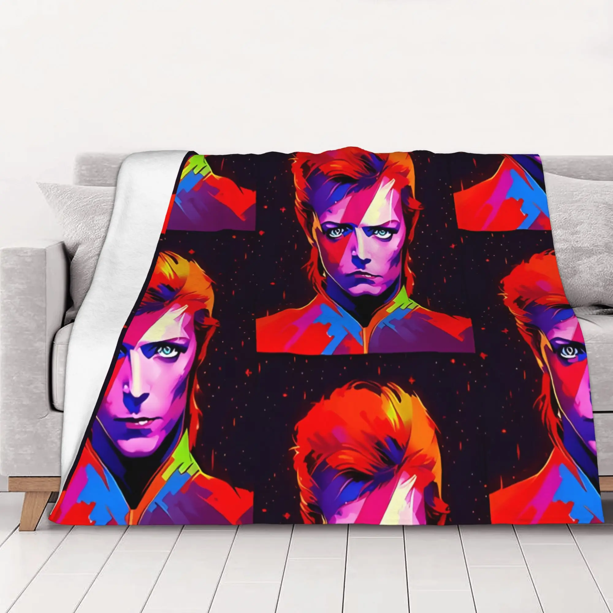 1PC home Cutecore Classic David Cool Bowie Blanket Super Cosy Plush Home Living Room Sofa halloween