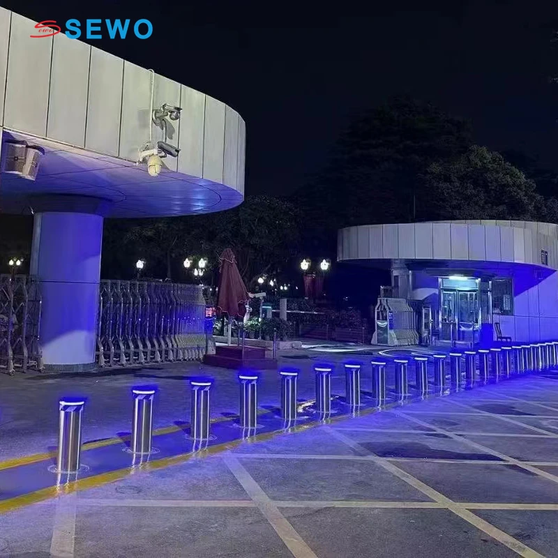 Hot Sale SEWO Hydraulic Rising Bollards Automatic Remote Control Retractable Safety Bollard for Vehicle Access Control System