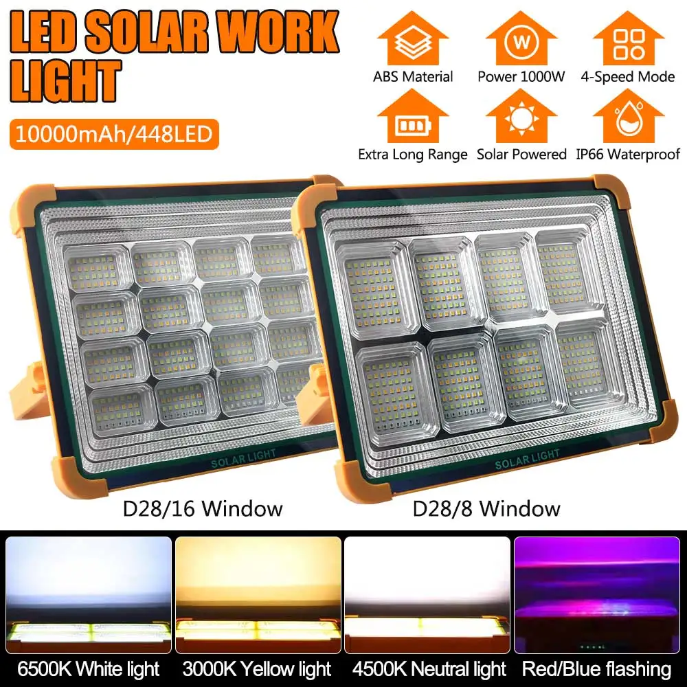 LED solar portable light outdoor camping light night market street stand portable D18 solar charging floodlight