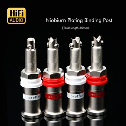 HIFI Rhodium Plated Copper Speaker Binding Post screw Locked Banana Jack Connector AMP Banana Plug Socket Terminal Solderless