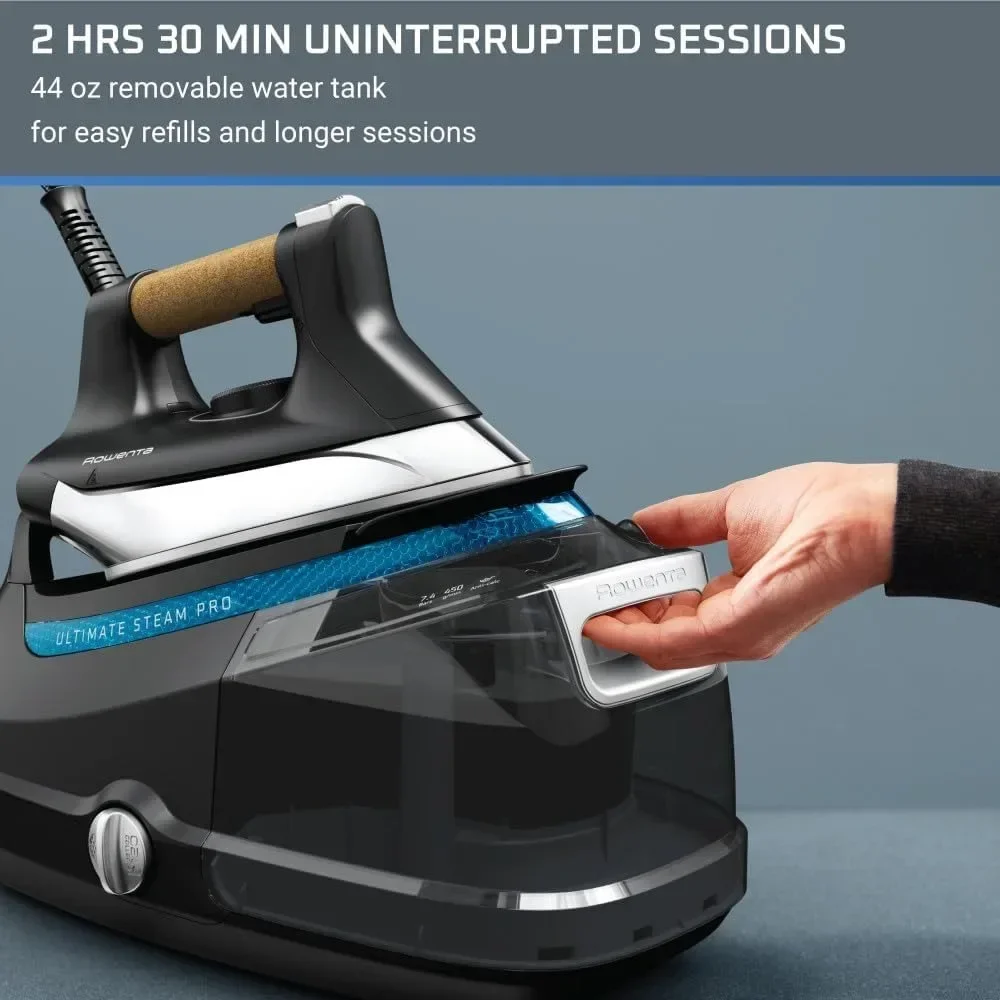 محطة بخار احترافية من الفولاذ المقاوم للصدأ من Ultimate Steam Pro للملابس، 1800 واط، 1.3 لتر قابل للإزالة