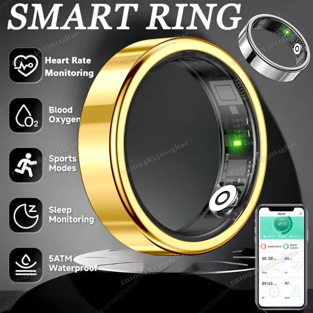 Nouveau R09 anneau intelligent hommes femmes avec étui de chargement, fréquence cardiaque sang oxygène, moniteur de température de la peau, étanche 5ATM pour Android iOS
