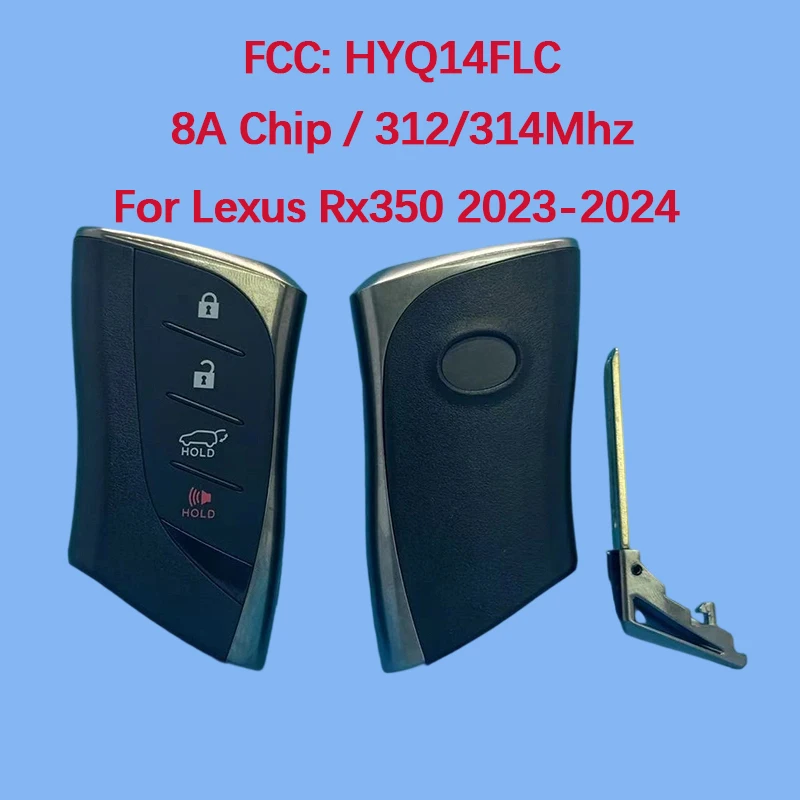 

CN052059 Послепродажный 4-кнопочный смарт-брелок 314,35/312,10 МГц FCC 8990H-0E620 8A чип для Lexus Rx350 2023-2024