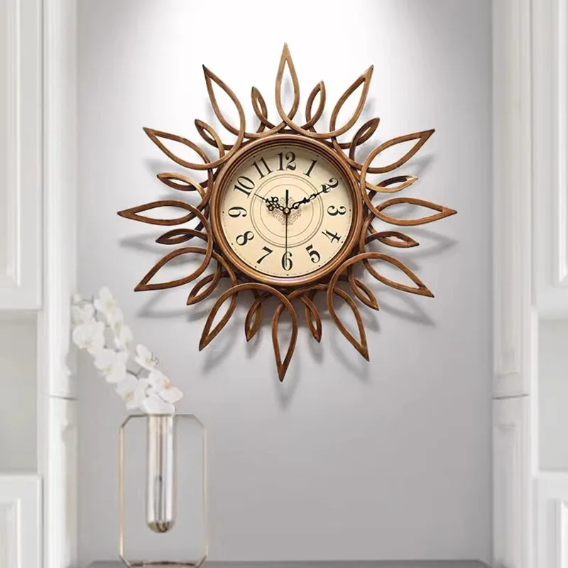 

American Retro Wall Clocks Home Decor Hanging Nordic High-end Originality Wall Clocks Trendy Luxury Reloj Pared Home Furniture