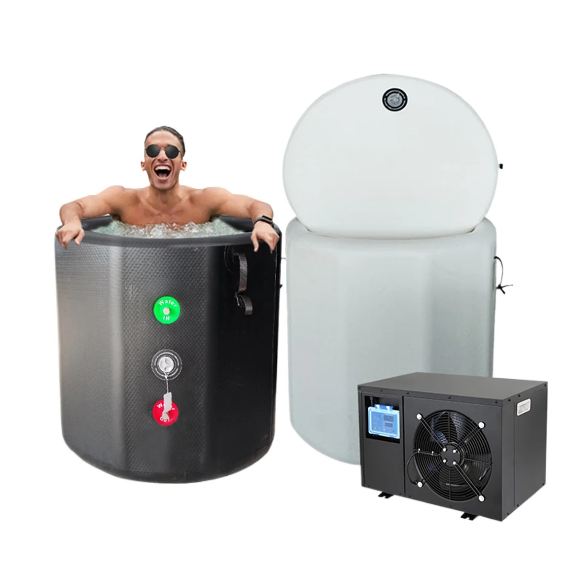 Portable Inflatable Ice Bath Tub with Cooling Recovery Machine System Ozone and Cold Water Chiller Edge Tub  Ice-bath Ice Bath