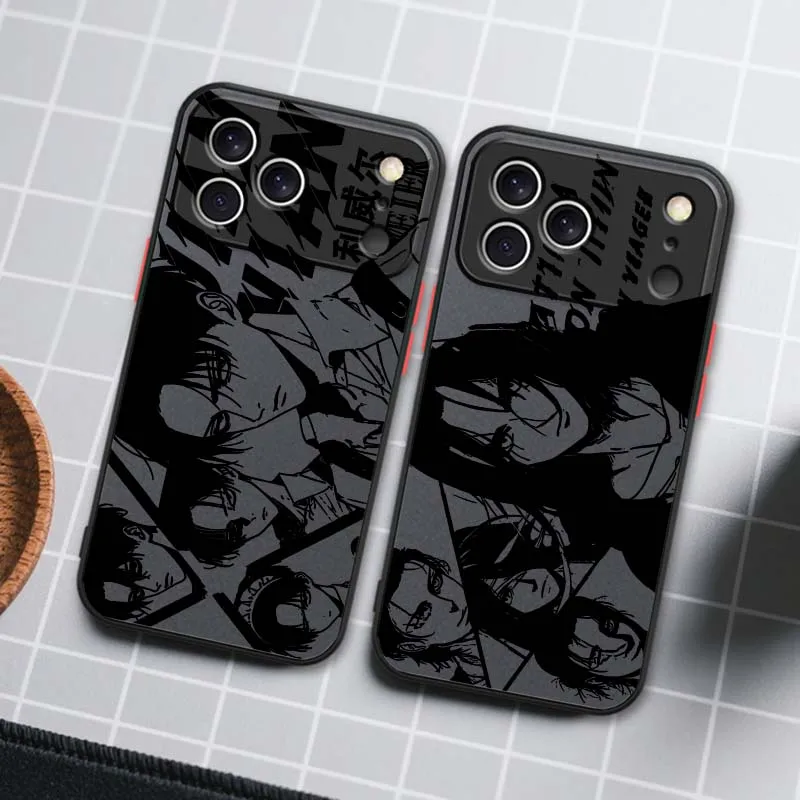 

Attack on Titan Popular Cool For Apple iPhone 17 Air 16 15 14 13 12 11 XS X Pro Max Plus Frosted Translucent Phone Case