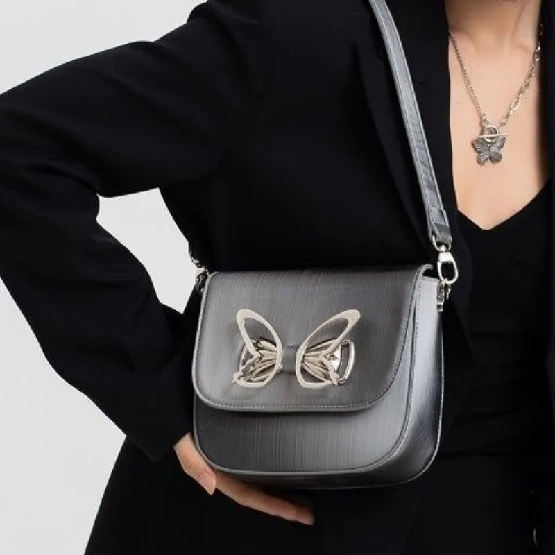 Sweet Butterfly Bow Shoulder Bags Gradient Elegant Women Handbags Office Lady Underarm Bag Femme