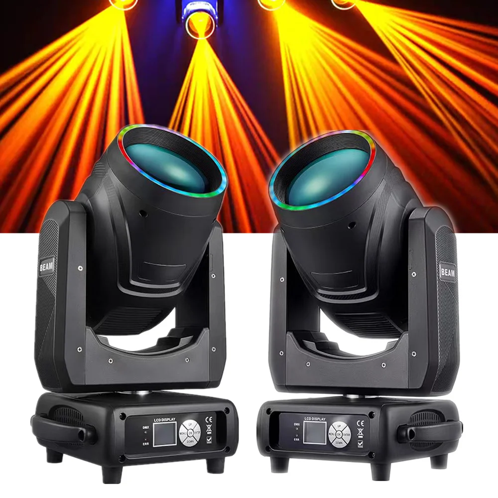 

4pcs/lot new model hotsale 320w beam with led strip 300w beam moving head light for DJ discos night club wedding party