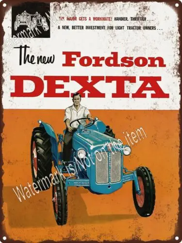 FORDSON DEXTA TRACTOR Farmer Garage Shop Man Cave Metal Sign 9x12\