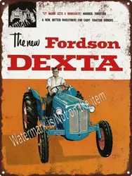 FORDSON DEXTA TRACTOR Farmer Garage Shop Man Cave Metal Sign 9x12