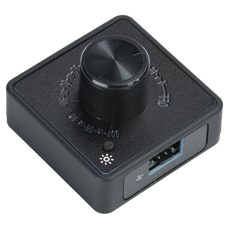 LUCKshopping 4 Wire PWM Fan Controller DC 5V 12V 24V PD QC Fast Charging USB-A Type-C Computer Case Cooling Fan Speed Regulator