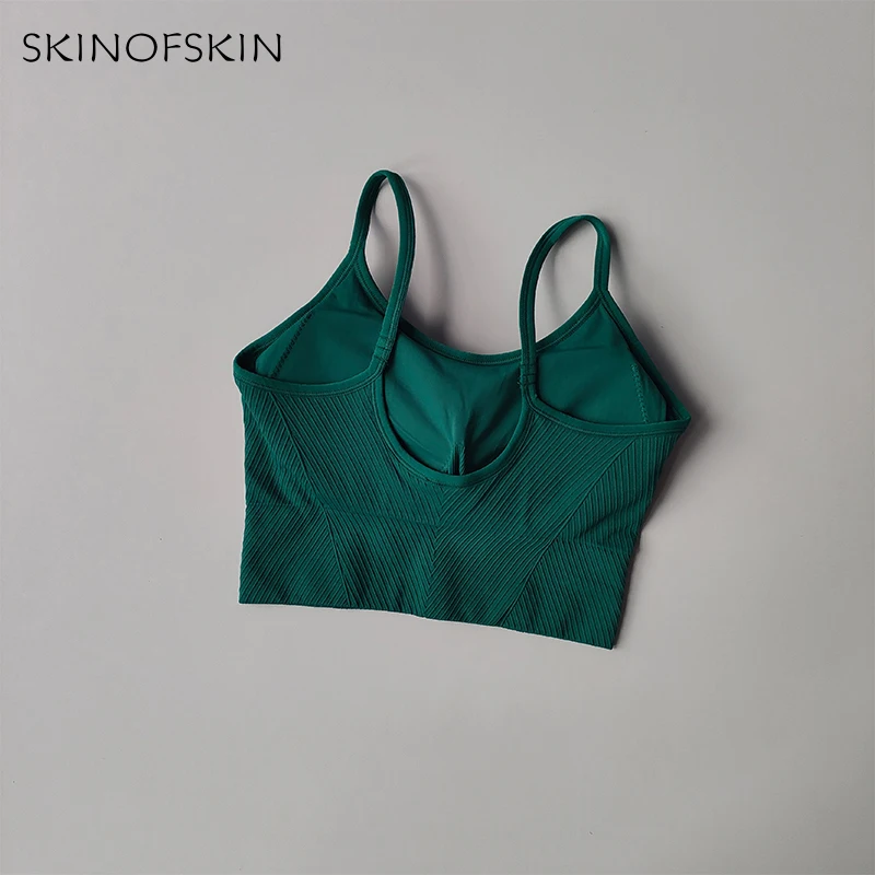 Farbblockierender kleiner Sport-BH mit Trägern für Damen, festem Körbchen, Fitness-BH, Lauf-BH, Beschleunigungs- und Trockentrainings-Yoga-Oberbekleidung – Detail 12