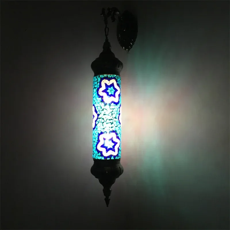 Turkish Handmade Glass Wall Lamps Mediterranean Bohemia Retro Lights Bedroom Home Decor for Dinning Room LED Lighting Fixtures