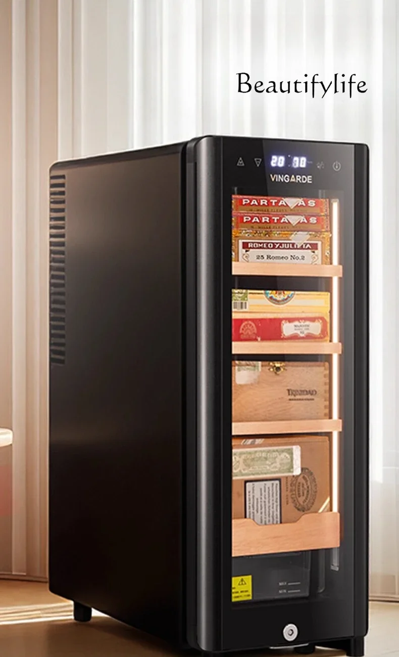 

S Electronic Constant Temperature And Humidity Cigar Cabinet Air-cooled Cedar Wooden Table Type Red Wine Cigar Integrated Cabine