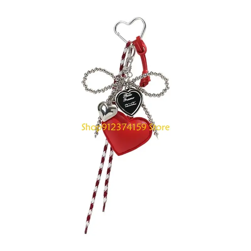 

G5AE Практичные серебряные бисерные готические банты в форме сердца, аксессуары для сумок, декоры