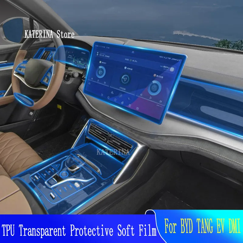 

For BYD TANG EV DMI（2021-2023）- Anti-scratch Car Interior Center Console Transparent TPU Protective Film