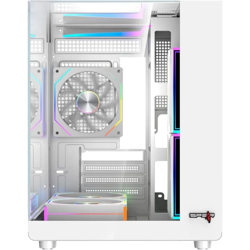 حافظة كمبيوتر متوسطة البرج - دعم M-ATX/ITX، تتضمن مراوح ARGB مقاس 5 × 120 مم، ومحور مروحة ARGB ذو 10 منافذ مع جهاز تحكم عن بعد، وUSB 3.0، ومبرد مياه 240 مم #4