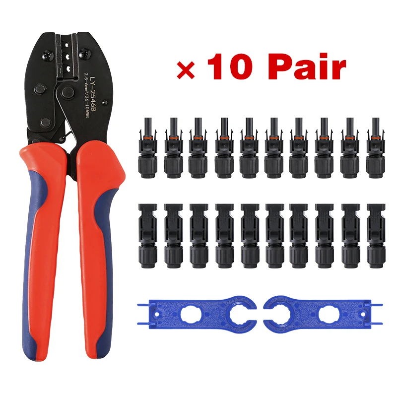 Free Shipping 10/20/50 Pairs Solar Connector 1000V30A Solar Panel Branch PV Connectors Connect Tool Crimping Pliers