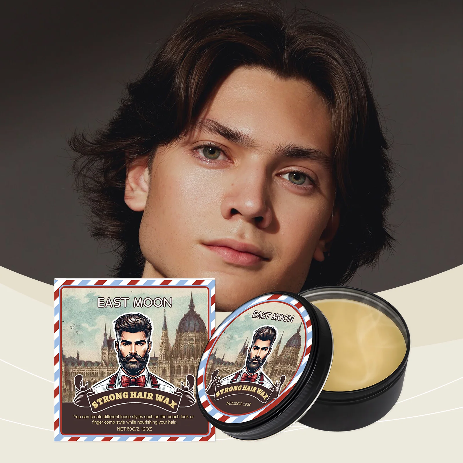 

Восточная луна, сильный воск для волос, долговечный, нежирный, смягчающий, разглаживающий, контроль кромок, инструменты для парикмахерской, унисекс, уход за парикмахерскими волосами