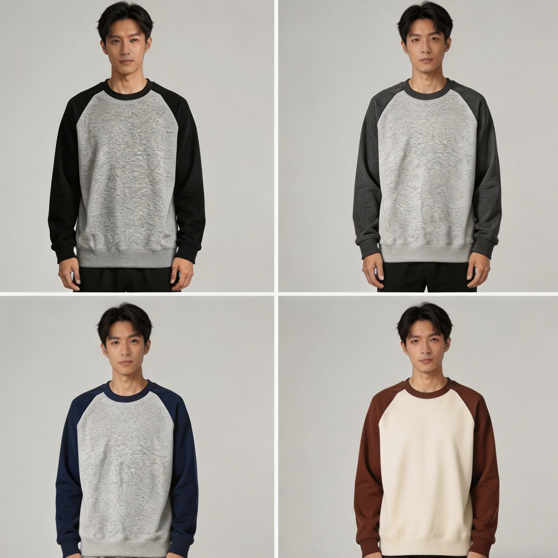 

Унисекс свитер с круглым вырезом, 300 г, с контрастными вставками, роскошный, свободного кроя, с длинными рукавами, повседневный