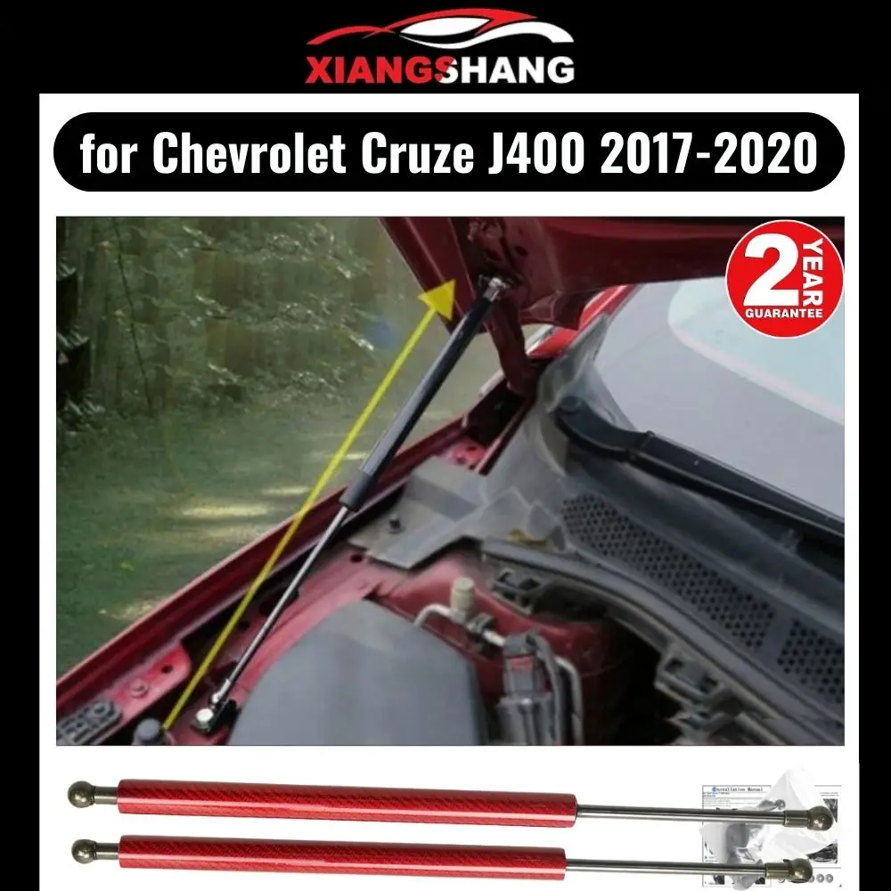 for Chevrolet Cruze (J400) D2LC Gen2 2016-2023 Front Hood Bonnet Carbon Fiber Gas Struts Lift Support Shock Damper Absorber
