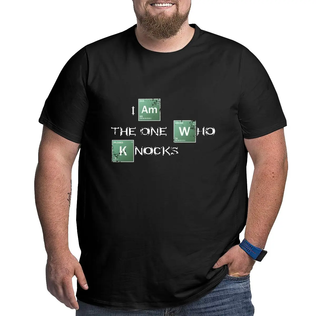 

Men I Am The One Who Knocks Funny Breaking Bad T Shirt Cotton printed Clothes Big Tall Tees Plus Size 4XL 5XL 6XL T-Shirts