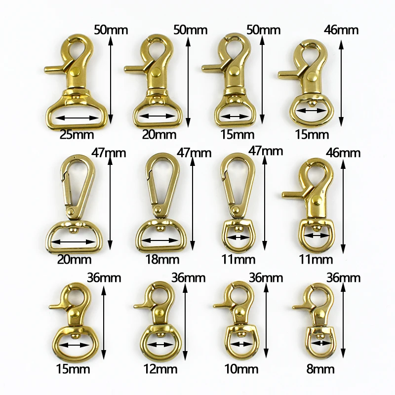 2/5/10 pezzi Meetee fibbia in metallo per tracolla girevole chiusura a moschettone in ottone grilletto fibbie a scatto tessitura collegare gancio accessori fai da te