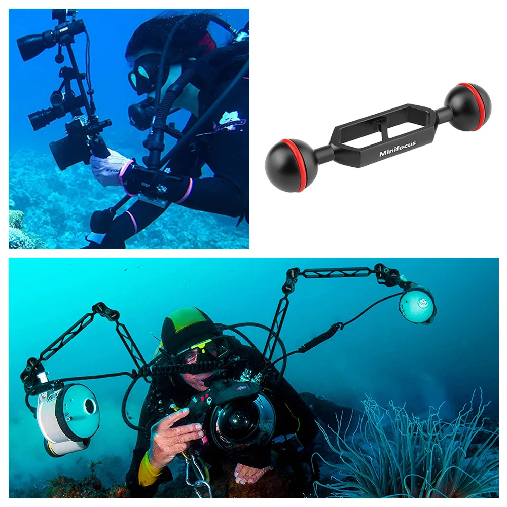 Essential ดำน้ำอุปกรณ์การถ่ายภาพ Dual 1 ''นิ้วข้อต่อแขนข้อต่อถาดระบบแสงอุปกรณ์เสริมชุด Anlge ปรับ