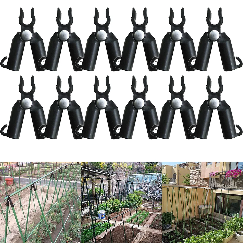 12pcs Plastic Clips Climbing Plant Support Fixed Connector Pillars Gardening Fastener Accessories Awning Connector Joint Bracket