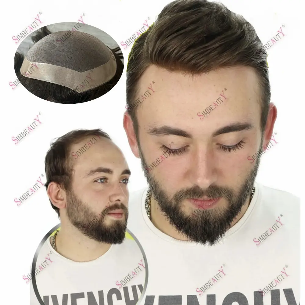 غير قابل للاكتشاف ذكر الشعر الشعرية الاصطناعية غرامة أحادية NPU الشعر المستعار الرجال الأوروبي شعر الإنسان أنظمة استبدال شعر مستعار للرجال #2