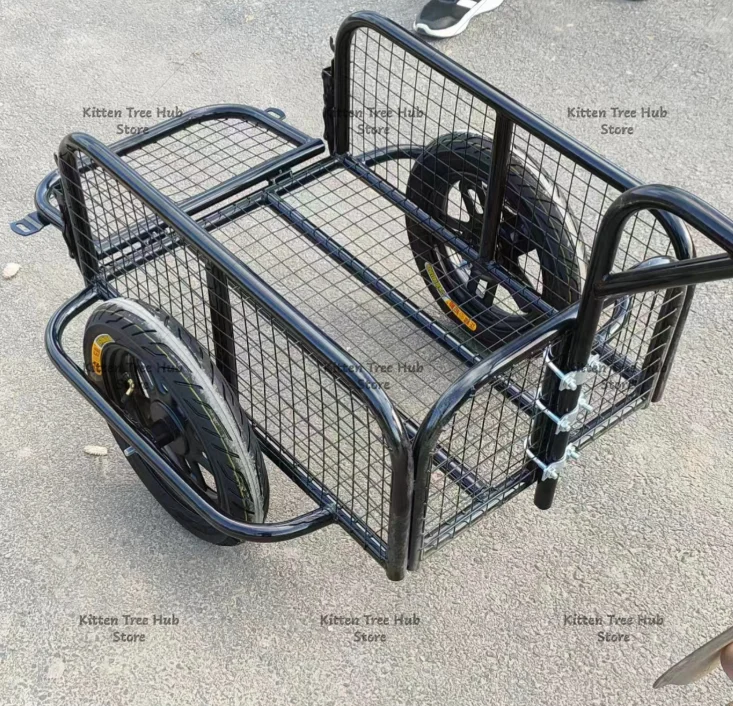 Outdoor Cart, for Electric Bicycle, Rear Mounted Small Trailer, Stall for Cargo, Camping, Fishing, Tricycle
