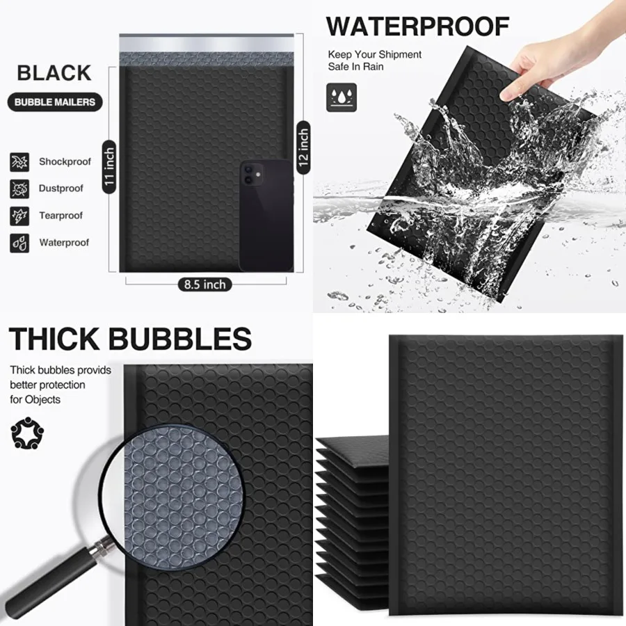 

Bubble Mailers 8.5x12 Inch 25 Pack Usable Size 8.5x11 Poly Padded Envelopes #2 Medium Mailing Opaque Packaging Postal Self Seal