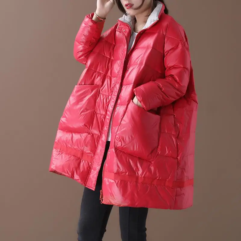 Coreano japonês sle feminino inverno jaet solto facionable tamanho grande casaco de algodão comprimento médio roupas de algodão na moda