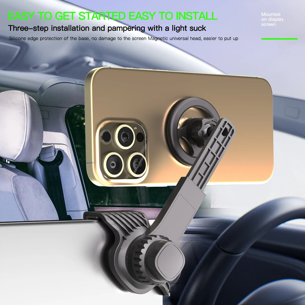 New Car Mounted Display Screen Mobile Phone Holder 360 Degree Freely Rotation Foldable Mount Usded for Car Electric Vehicle image 5