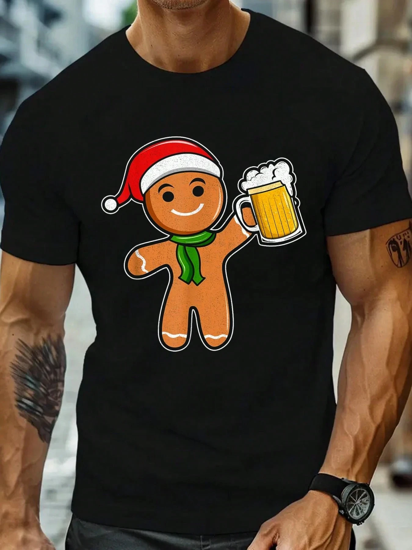 احتفالي لعبة قزم عيد الميلاد الألعاب تي شيرت روح الدعابة سانتا قبعة تحكم تصميم لينة القطن قصير الأكمام طاقم الرقبة المحملة ل